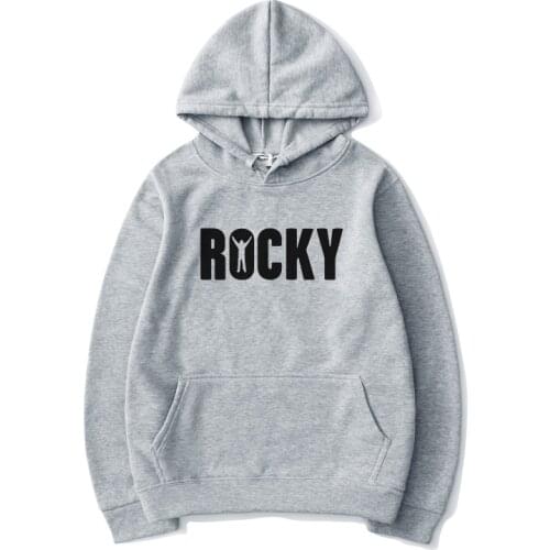 Trendy ROCKY Print Hoodies Men Women Daily Casual Hooded Tops Streetwear Pullover Spring Hip Hop Unisex Sweatshirt Hoodie