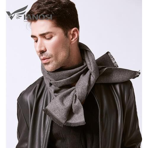 VIANOSI Man Solid Winter Scarves Fashion Long Cotton scarf Men soft warm Wraps VA246