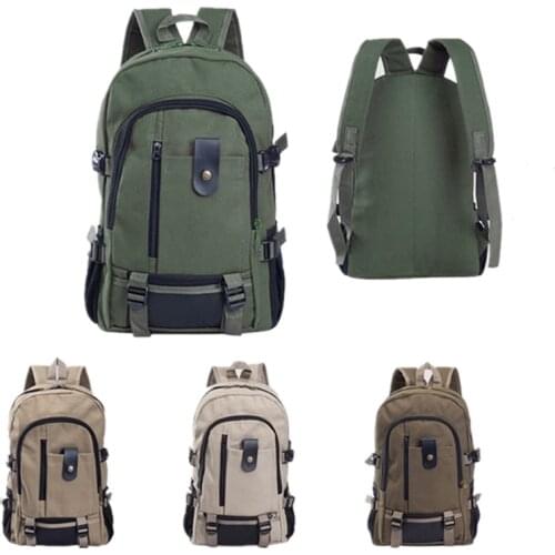 Mens Canvas Backpack Large-capacity Schoolbag Explosion Solid Color Rucksacks Fashion Casual Travel Sport Bag Backpack
