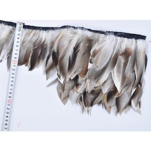 Natural Pheasant Feather Trim Fringe Trim Ribbon Goose Pheasant Feathers for Crafts Plumas Carnaval Decoration Feather Decor DIY