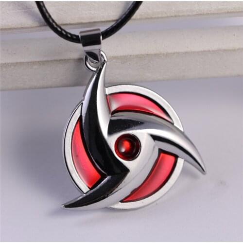 Ninja Akatsuki Anime Necklace Sharingan Symbol Hatake Kakashi Uchiha Sasuke The Sharingan Pendant New Jewelry Wholesale