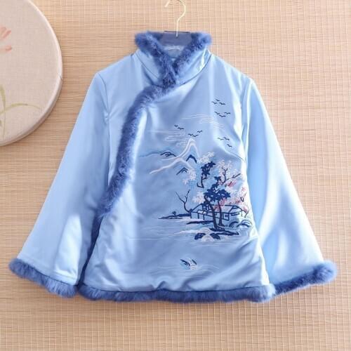High-end New style Autumn Women Jacket Top Chinese Style Retro Embroidery Elegant Lady Warm Coat Female S-XXL