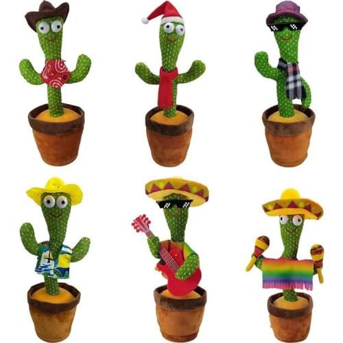 Cactus Plush Toy Electronic Shake Dancing toy with the song plush cute Dancing Cactus Early Childhood Education Toy For children