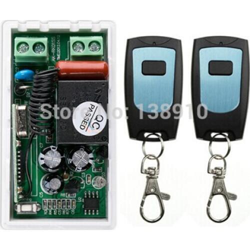 Latest AC220V 1CH 10A Remote Control Light Switch teleswitch Relay Output Radio Receiver Module and 2 *Waterproof Transmitter