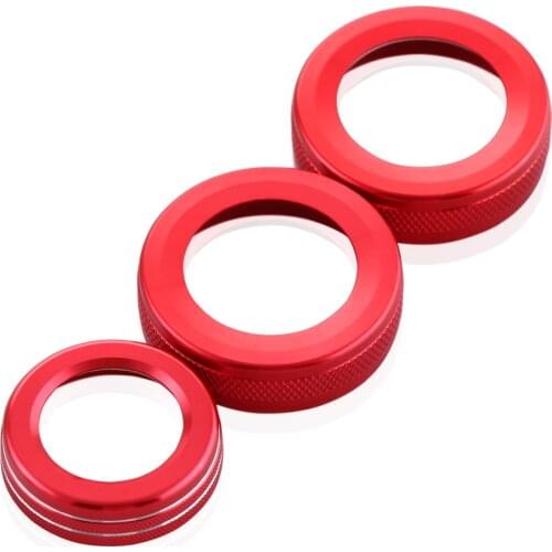 3pcs Car Aluminium Alloy Air Conditioning Volume Knob Decoration Sticker For Mercedes Benz A B E Class GLK GLA CLA GLE ML GL AMG