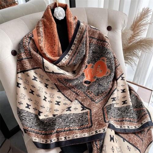 2021Luxury double-sided scarf women winter warm cashmere shawl scarf printing soft thin blanket holiday gift