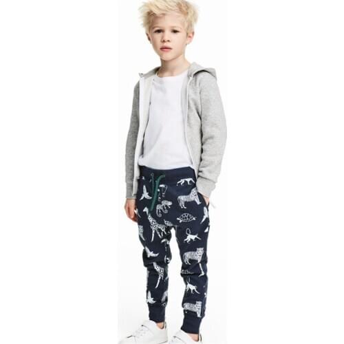 Funnygame Animals Print Boys Girls Sweatpants for Baby Autumn Spring Kids Long Pants Fashion Children Trousers