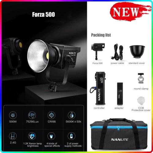 Nanlite Forza 500 500W LED Light Photography Lamp lighting COB 5600K Daylight for outdoor Video Movie Light Fill Light Spotlight