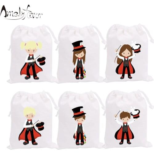 Magician Theme Party Bags Candy Bags Gift Bags Magician Boy Girl Decorations Baby Shower Event Birthday Party Container Supplies