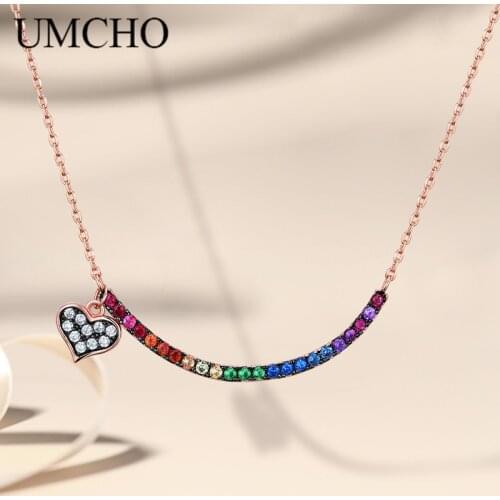 UMCHO 2020 New Style Fashion Tiny Colorful Heart For Women Pendant Jewelry Accessories Gift-C0430