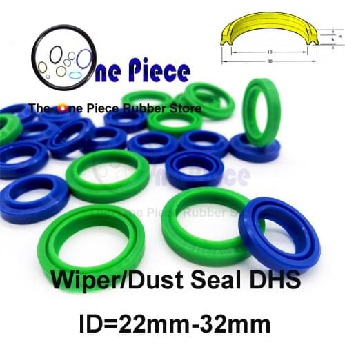 20PCS DHS Wiper seal ID=22-32mm Dust ring double lip seal hydraulic cylinder parts industry Polyurethane PU Rubber scraper ring