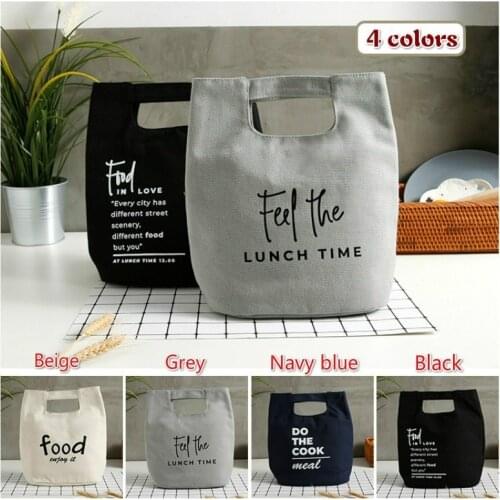 Waterproof Canvas Lunch Box with Lunch Box Bag Tote Bag Storage Bag Thickened Heat Preservation Bag Fresh-keeping Lunch Box Bag