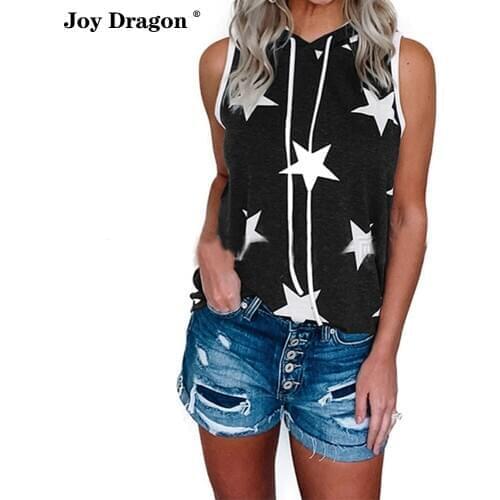 Women Summer Tops Vest T Shirt Sleeveless Star Print Poleras De Mujer Vetement Femme Magliette Donna Vetements Koszulki Roupas