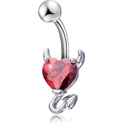 1 Pcs Navel Belly Button Ring Glitter Love Heart Decor Piercing Jewelry Navel Nail For Women Jewelry