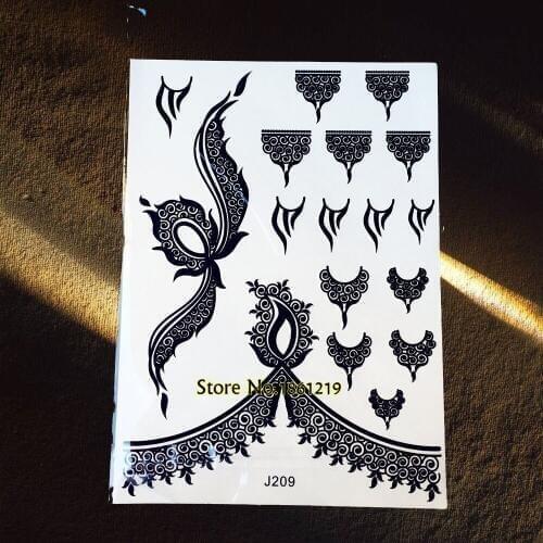 1PC Bowknot Temporary Tattoo Sticker GBJ209 Lace Tattoo Paste Thailand Bow Black Henna Artistic Tattoo Paper Tatouage Temporaire