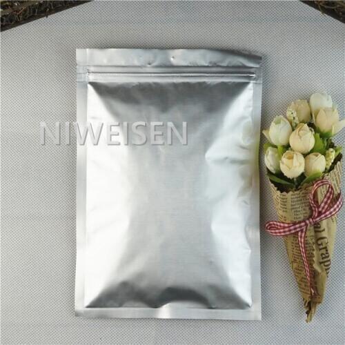10x17.5cm Zipper bag 100pcs Silver white Pure Aluminium foil ZipLock bags,Purely Metallic foil plastic pouches zip clip reusable