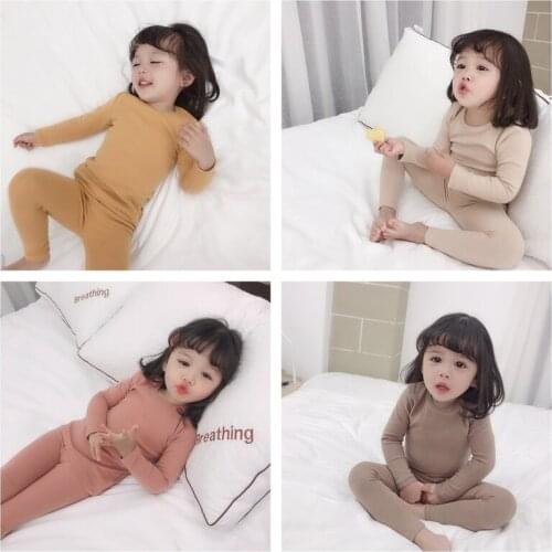 2019 Spring Children Girls New Wool Rack Cotton Tops+pants Two Pieces Set Toddler Kids Home Wear Pajamas Baby Cotton Jersey Suit