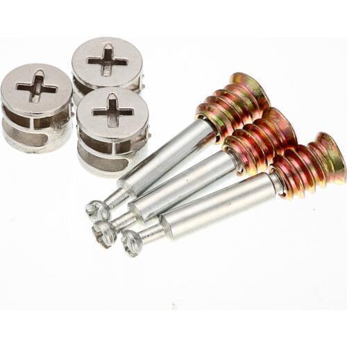 4pcs 3in1 M6*40 Furniture Screw Assembled Pieces Kitchen Cabinet Connectors Hammer Nut