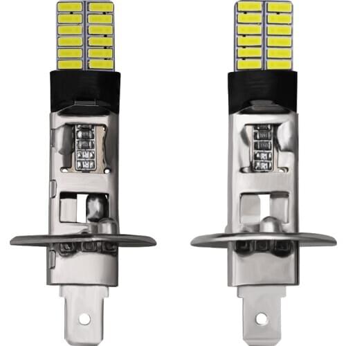 2 pcs Car LED Light H1H3 High Bright LED Fog Light Day Running Light Bulb 4014-24 SMD Canbus Highbright LED Auto Bulbs