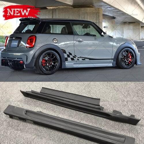 FOR MINI COOPER F56 JCW GARBINO-STYLE CARBON FIBER GLASS SIDE SKIRT TRIM BODY KIT TRUNING PART FOR F56 FRP SIDE SKIRT RACING