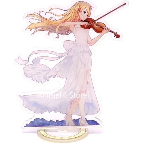 Anime Your Lie in April Action Figure Cosplay Toys Miyazono Kaori Acrylic Figures Stand Model Dolls 15cm