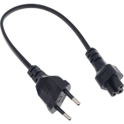 European Power Adapter Cord Cable 30cm EU Plug 2 Pin Male To IEC 320 C5 For Notebook Power Supply