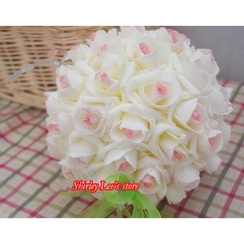 Fantastic!!! Rose Flower Kissing Ball Foam Artificial Hanging Flower Ball In Different Size