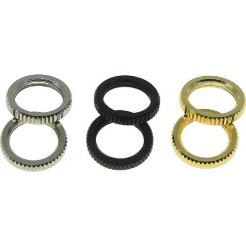 KAISH Imperial 15/32" Fine Knurled Guitar Toggle Switch Nut Fits Gibson Les Pauls with Switchcraft Switches Nickel/Black/Gold