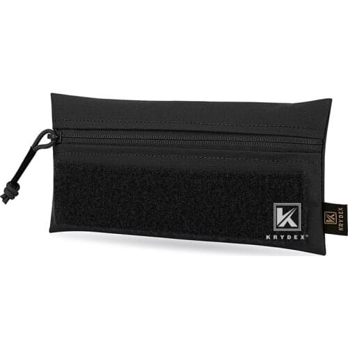 KRYDEX 4*8 Candy Zipper Hook Pocket For MK3 MK4 Ready Chest Rig Plate Carrier Tactical Front Panel Pouch W/ Loop & Hook Black