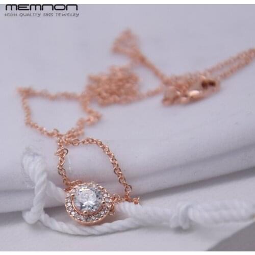 Memnon silver S925 Classic Elegance Necklace 925 sterling silver jewelry pendant chain necklaces for women with rose jewelry
