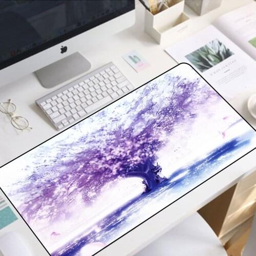 Mouse Pad Rgb with USB Interface Purple Tree Hair Office Gaming Accessories Desk Mat Notebook Mini Pc Keyboard Mousepad Carpet
