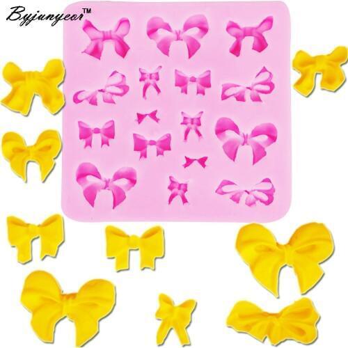 M026 FDA Bows Silicone Mold fondant 3D Bowknot Epoxy UV Resin Chocolate Candy Clay Decorating Tools