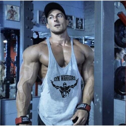 Muscleguys gym clothing bodybuilding stringer tank tops fitness mens cotton vest workout singlets sleeveless shirt men