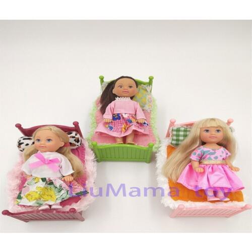 Mini doll pocket doll Toy American Sister Accessories Doll Bed child pretend toy accompany boy girl Sheets Pillow Doll Toys Gift