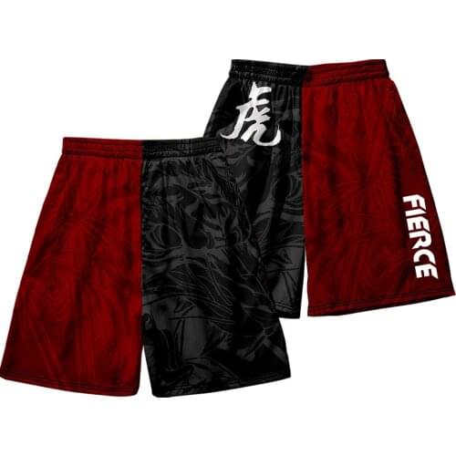 Mens Casual Streetwear Short Trunks Tiger Printed Sports Swimwear Fashion Beach Short Pants Board Shorts