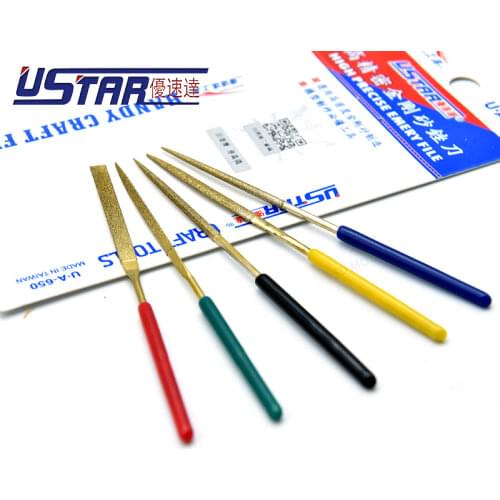 U-STAR UA-650 5 in 1 High Density Emery Files, Flat, File Kit (Round, Knife, Three Angle, Square File)