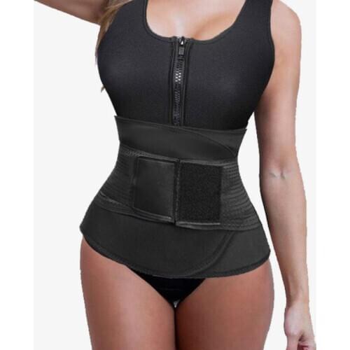 Neoprene Women Vest With Zip for Weight Loss Sauna Suit Tank Top Ajustabl Workout Waist Trimmer Belt Body Waist Trainer