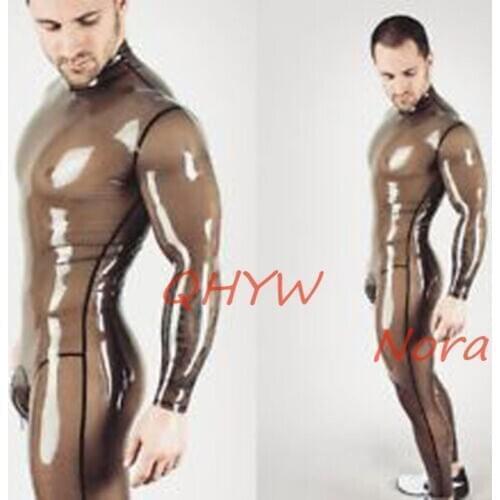 New sexy exotic Sexy handmade customize Men male Latex Catsuit zentai cekc fetish Bodysuits No Socks Back &Crotch Zipper