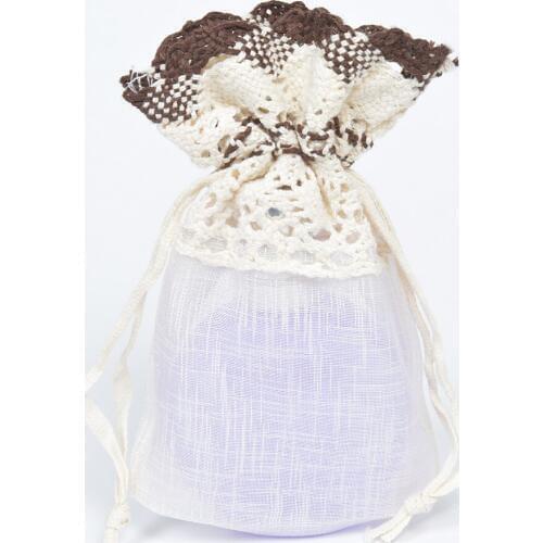 12Pcs Embroidery Organza Gift Packaging Bags 3.9"x5.5" Jewelry Storage Organza Pouches with Lace for Jewelry Beads Packaging