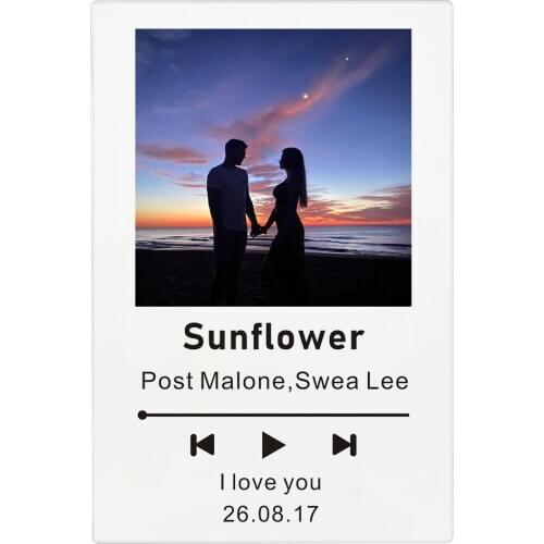 Custom Spotify Code Acrylic Board Personalized Text Date Musical Album Plate Personal Photos Anniversary Photo Album Plate