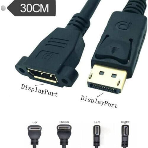 Displayport Male to Female Extender extension Cable with Panel Mount Socket Display port DP v 1.2 Cord 1ft