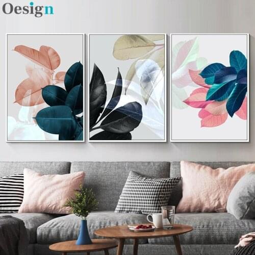 Póster para pared con estampado botánico escandinavo, lienzo de planta nórdico abstracto, pintura de Arte Contemporáneo cuadro