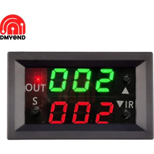 DC 12V Dual Display Time Relay Module Red Blue Time Delay Relay Mini LED Digital Timer Relay Cycle Timer Control Switch for Home