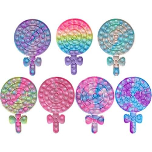 Silicone Lollipop Push Bubble Simpl Dimmer Press Board Cup Mat Kid Adult Family Simple Dimple Game Entertainment Fidget Toys Kit