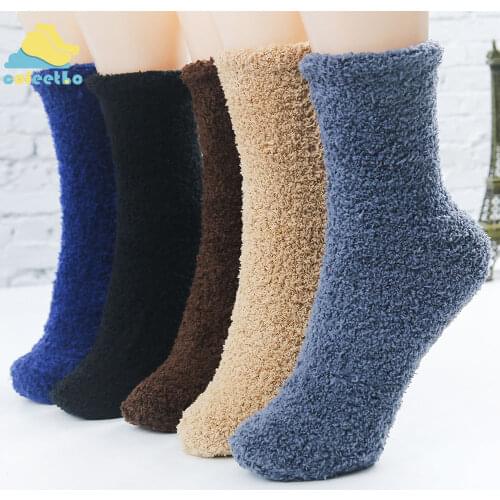 Men Women Thickening Keeping Warm Socks Sleeping Wear Thermal Wool Boots Fleece Floor Christmas Gift Men Leg Warmer Accessories