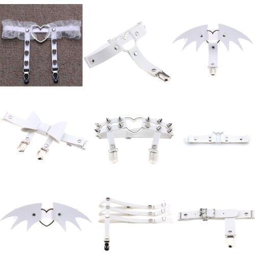 Women Sexy Bondage Lingerie Harajuku Gothic PU Leather Leg Harness Elastic Suspender Punk Strap Leg Ring Thigh Garter Belts Girl
