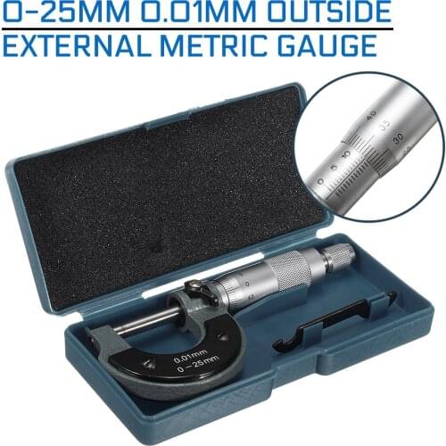 0-25mm 0.01mm Outside External Metric Gauge Micrometer Machinist Measuring with Box Accurate Measuring Tool