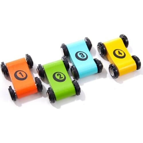 1 pcs/set Wooden Childrens Slide Car Trolley Track Slide Car Inertia Pull Back Glider Toy Mini Car