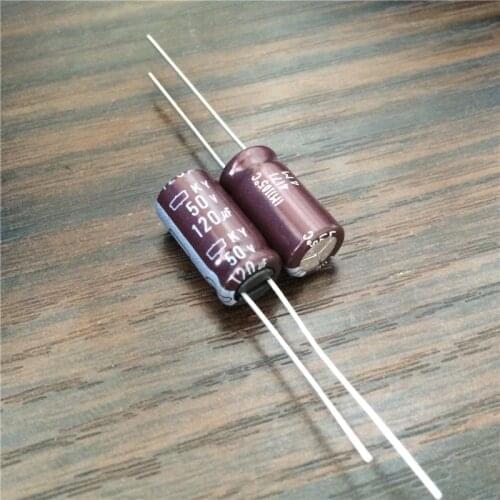 10pcs 120uF 50V NIPPON KY Series 8x15mm Low ESR 50V120uF Aluminum Electrolytic Capacitor