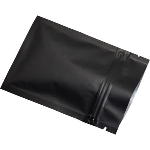 12x18cm Frosted Surface 100pieces Black Grip Seal Mylar Foil Package Pouch Zip Lock Aluminum Foil Dried Food Candys Packing Bag
